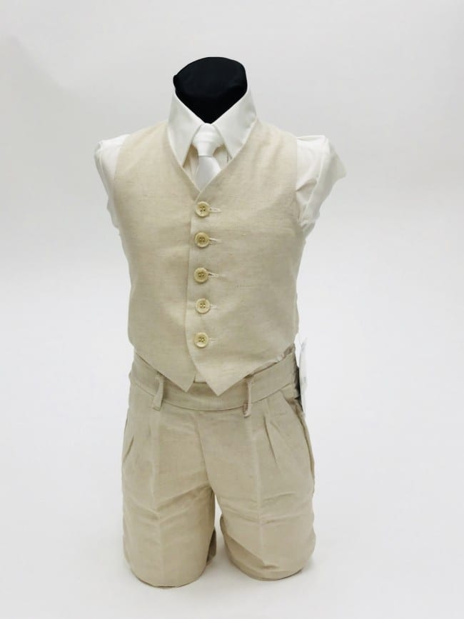 Boys Linen Vest Set 4-Piece Vest Set Pants Shirt Tie All Colors