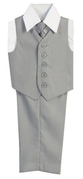 Boys Linen Vest Set 4-Piece Vest Set Pants Shirt Tie All Colors