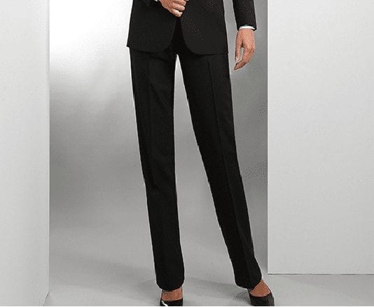 Ladies Comfort Waist Polyester Tuxedo Pants (Ladies 4) Black at Amazon  Women's Clothing store