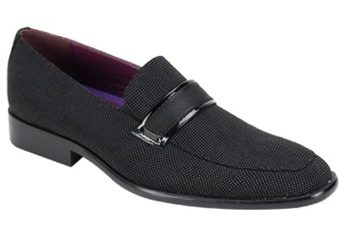 Men's Black Slip on Formal Shoes Grosgrain and Patent Leather Smokers Black Medium 12 by Tuxedos Online