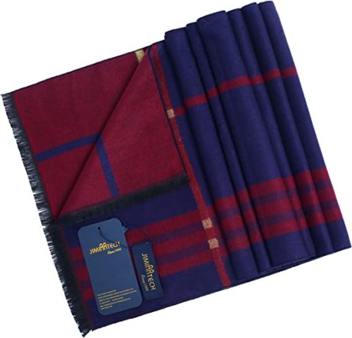 Burgundy And Navy Stripe Scarf